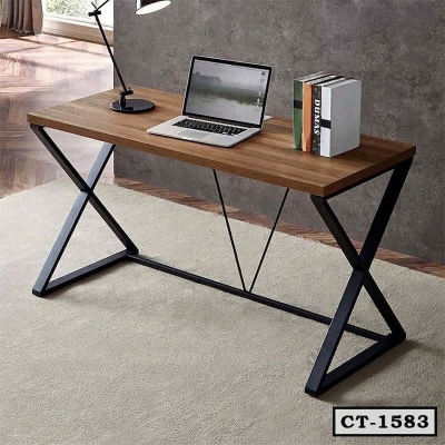Picture of X-shaped Executive Table | Study Table for Home Office CT-1583-Black & Prome Teak