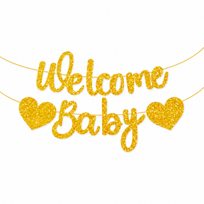 Welcome Baby Hanging Banner for Baby Shower and Newborn Celebration Decoration 1 Pc