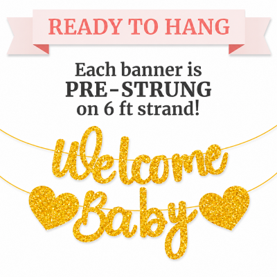 Welcome Baby Hanging Banner for Baby Shower and Newborn Celebration Decoration 1 Pc