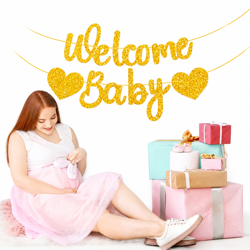 Welcome Baby Hanging Banner for Baby Shower and Newborn Celebration Decoration 1 Pc