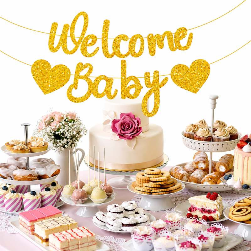 Welcome Baby Hanging Banner for Baby Shower and Newborn Celebration Decoration 1 Pc