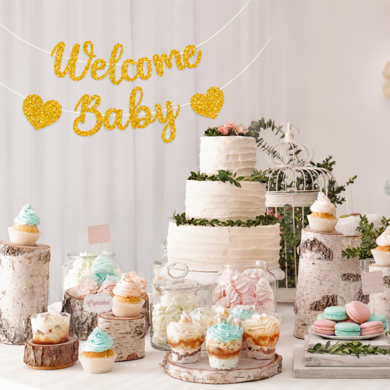 Welcome Baby Hanging Banner for Baby Shower and Newborn Celebration Decoration 1 Pc