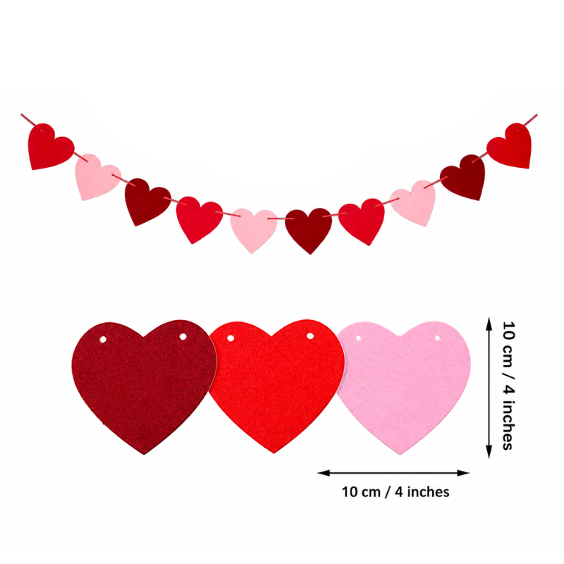 I Love You and Heart Banner Set Romantic Valentines Day and Anniversary Party Decoration 2 Pcs