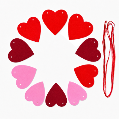 I Love You and Heart Banner Set Romantic Valentines Day and Anniversary Party Decoration 2 Pcs