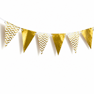 Hanging Party Flag Banner Premium Gold Party Bunting Flag Card Banner Garland 1 Set