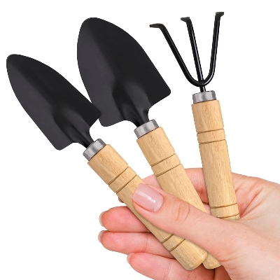Picture of 3 Pcs of Garden Tool Set for Spade,showel,rake with Wooden Handle by Using The Garden Tools-Set