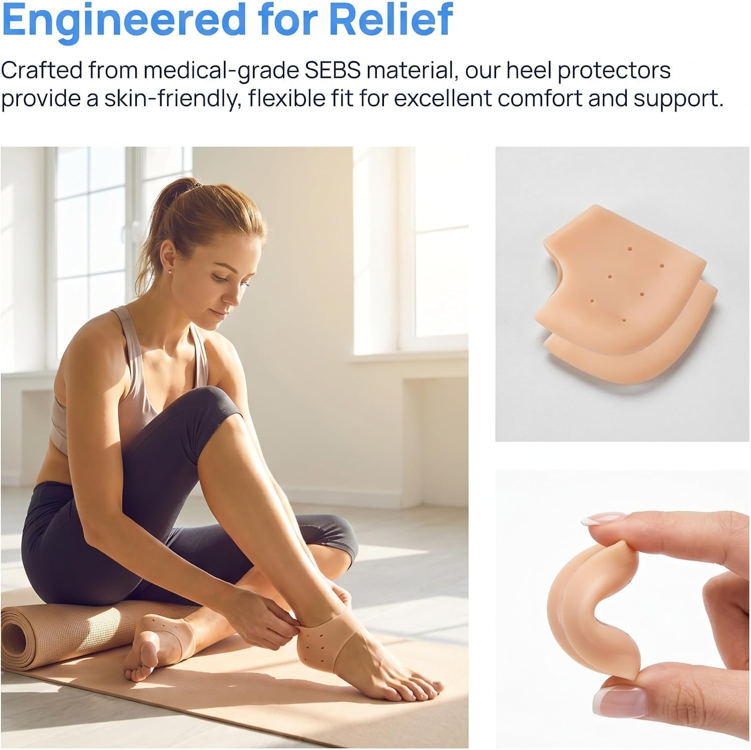 Picture of Silicone Heel Anti Crack Set for Men and Women (Free Size) 1 Pair