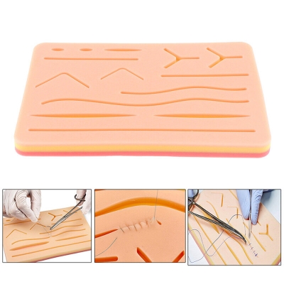Picture of Reusable Surgical Medical Practice Traumatic Simulation Wounds Training Teaching Model Suture Kit Pad Silicone Fake Skin Suture - Suture_Pad - Int: One size