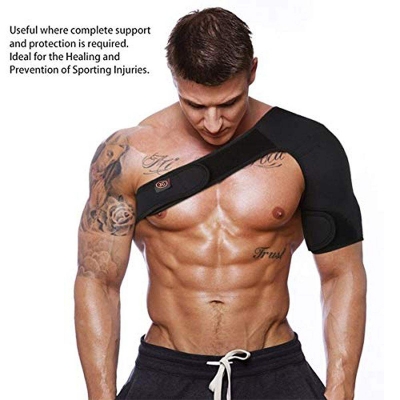 Picture of Advanced Shoulder Stability Brace with Pressure Pad -Light and Breathable Neoprene Shoulder Support for Rotator Cuff, Dislocated AC Joint, Labrum Tear, Shoulder Pain - Black - Int: One size