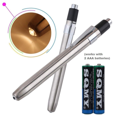 Picture of Stainless Steel Mini Medical Pocket Pen Torch (Warm Yellow Light) - Int: One size