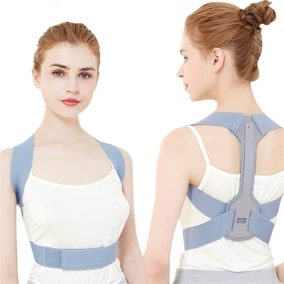 Picture of Posture Corrector for Men & Women - Adjustable Shoulder Posture Brace - Adjustable Upper Back Brace - Invisible Thoracic Back Brace for Hunching - Grey