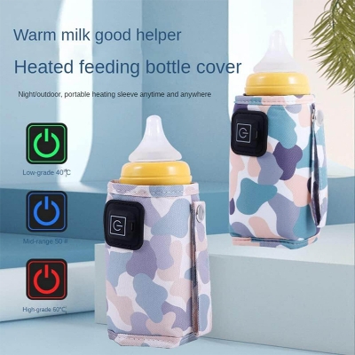 Picture of Universal USB Milk Water Warmer Baby Bottle Heater Camouflage Pink - Int: One size
