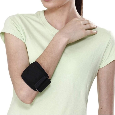 Picture of Elbow Support Brace, Adjustable Tennis Elbow Support Brace, Great for Sprained Elbows, Tendonitis, Arthritis, Basketball, Baseball, Golfer's Elbow Provides Support & Ease Pains (Black) - Int: One size