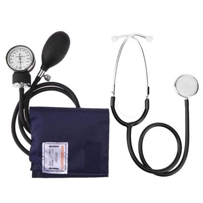 Picture of Manual Arm Sphygmomanometer Blood Pressure Gauge with Stethoscope Monitor Device Health Monitors - Int: One size