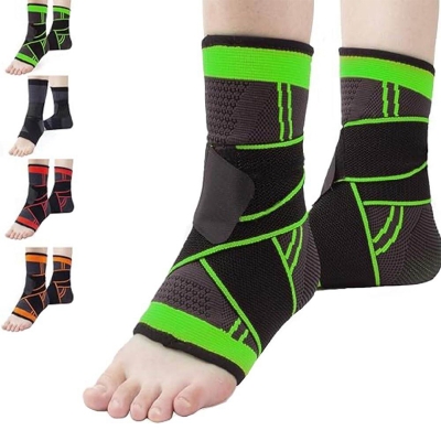 Picture of Breathable Ankle Brace Compression Support Adjustable Sleeve for Injury Recovery, Joint Pain, Arch Brace Support & Foot Stabilizer, Ankle Sprains or Swelling Multicolor 1 pcs - Int: One size