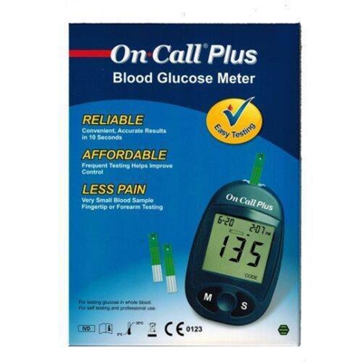Picture of On Call Plus Glucometer with 10 FREE strips from ACON USA - Blue - Int: One size