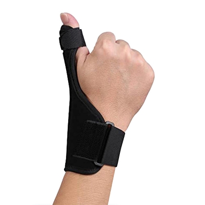 Picture of Thumb Brace Spica Splint Support - Neoprene Reversible Thumb Stabilizer for Pain, Sprains, Strains, Arthritis,Tendonitis, Carpal Tunnel & Trigger Thumb Immobilizer [Fits for both hands] - Black - Int: One size