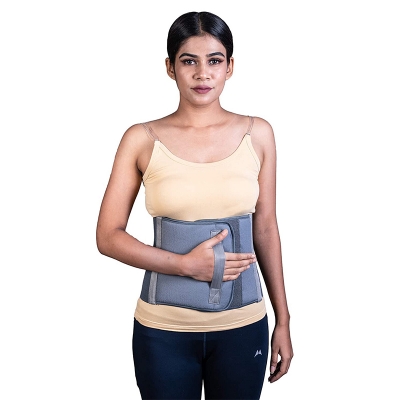 Picture of Abdominal Belt after delivery Tummy Reduction Trimmer Belly Slimming Binder for Women & Men Abdomen Compression Support Grey Hook and Loop closure - Grey