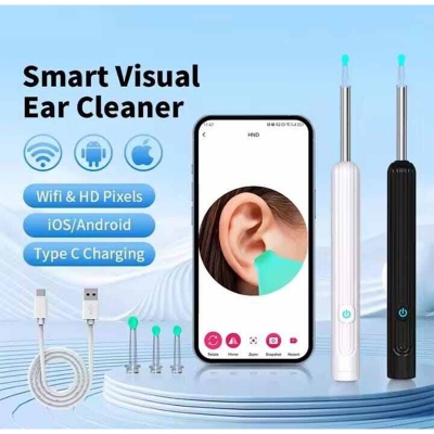 Picture of Ear Wax Removal Tool with 8 Pcs Ear Set - Ear Canal Cleaner with 1080P Camera - Ear Cleaning Kit with 6 Ear Scoops - Ear Wax Cleaner with Camera-Otoscope Ear Pick for iOS & Android Turquoise - Int: One size