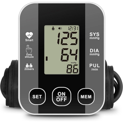 Picture of Digital Blood Pressure Machine Price Medical Sphygmomanometer Arm Pressure Device Bp Monitor - Black - Int: One size