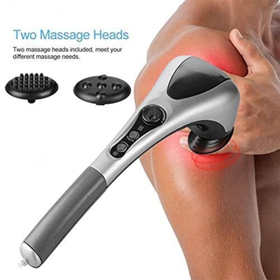 Picture of Double Head Full Body Massager Neck Back Leg Massage Machine Variable Speed Far Infrared Handheld Body Massager Hammer - Multicolor - Int: One size