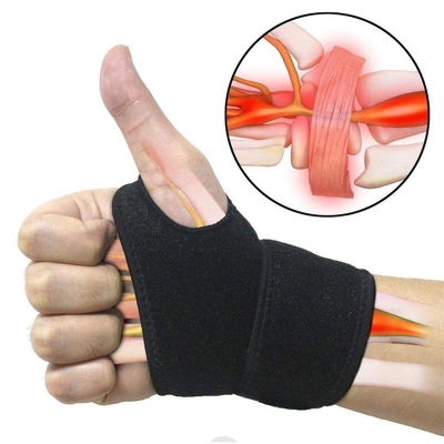 Picture of 1Pcs Carpal Tunnel Wrist Brace Adjustable Wrist Support Brace Wrist Compression Wrap with Pain Relief for Arthritis Tendinitis - Black - Int: One size