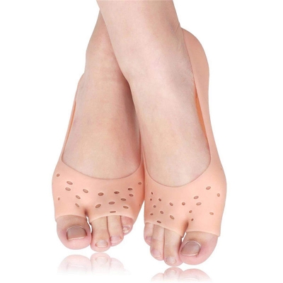 Picture of 2 Pcs/Set Soft Silicone Moisturizing Gel Socks For Foot Care Protector Relieve Dry Non-slip Feet Protection Pain Relief Patch - Beige - Int: One size