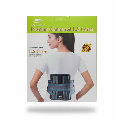 Picture of Lumbar Sacro Corset premium Support LS Waist Belt for Men/Women Lower Back Pain Relief w/Dual Adjustable Straps - Light Ash