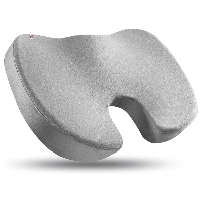 Picture of Seat Cushion Memory Foam Coccyx Cushion Designed for Back, Hip, and Tailbone Pain - for Office Chair,Car Seat, Wheelchair - Light Ash - Int: One size