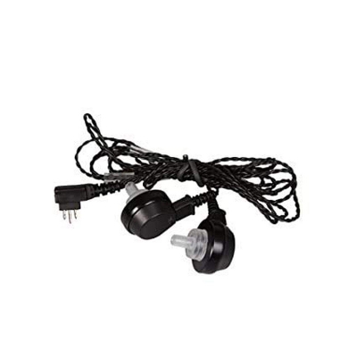 Picture of 3 Pin Cable/Wire and Receiver Set For Both Ears, Compatible with 3 Pin Pocket Model Hearing Aid - Black - Int: One size