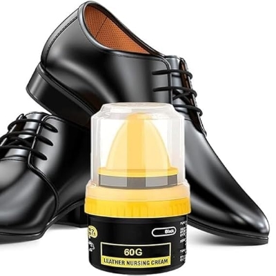 Picture of Shoe Polish Black Liquid Wax Sponge Leather Repair Cream Boot Polish Shiner 1 set