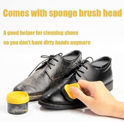 Picture of Shoe Polish Black Liquid Wax Sponge Leather Repair Cream Boot Polish Shiner 1 set