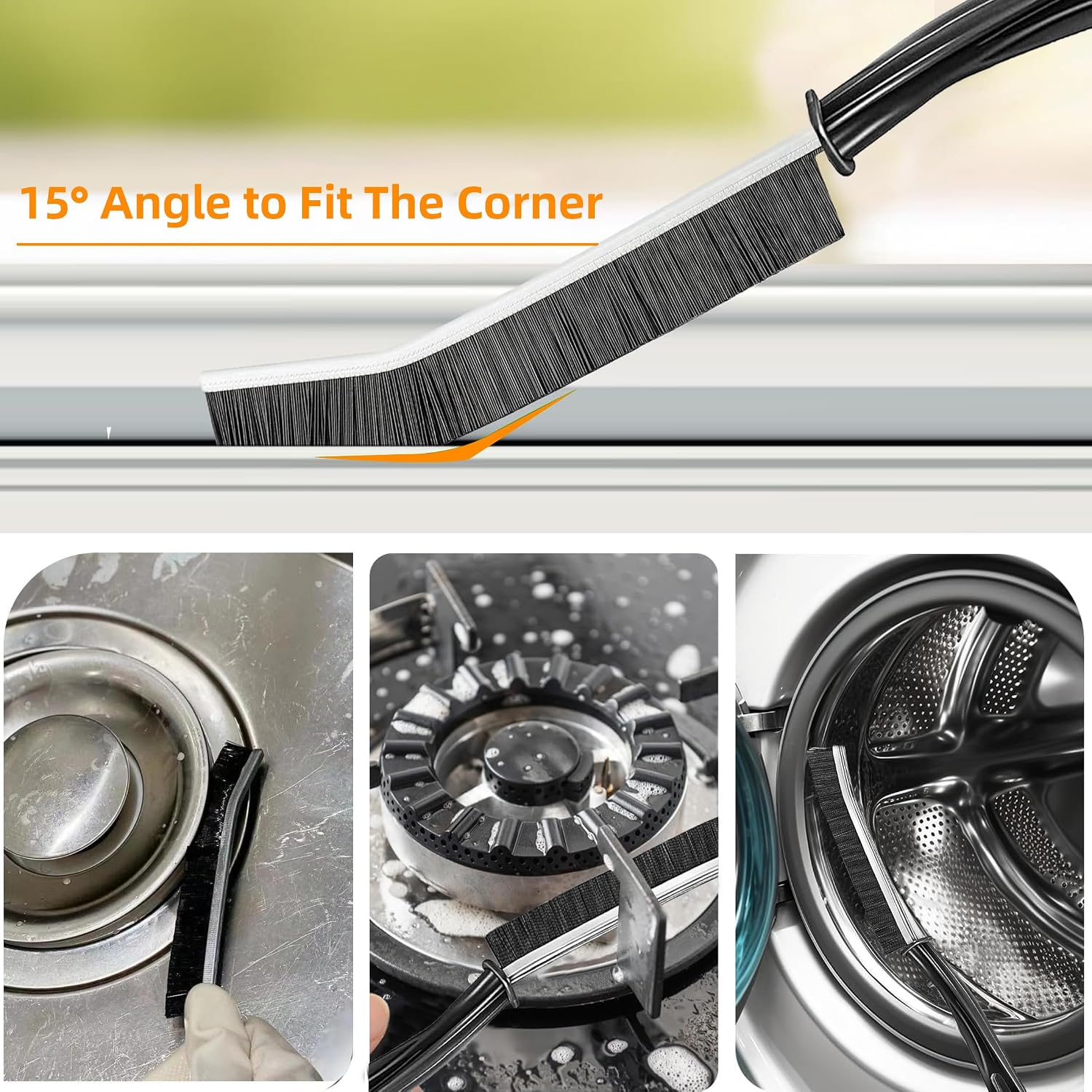 Picture of Grout Cleaning Brush Durable Hard Bristle Scrubber for Tile Gaps, Shower, Floor, Toilet & Kitchen Corners -2 pcs combo