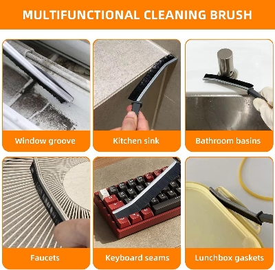 Picture of Grout Cleaning Brush Durable Hard Bristle Scrubber for Tile Gaps, Shower, Floor, Toilet & Kitchen Corners -2 pcs combo