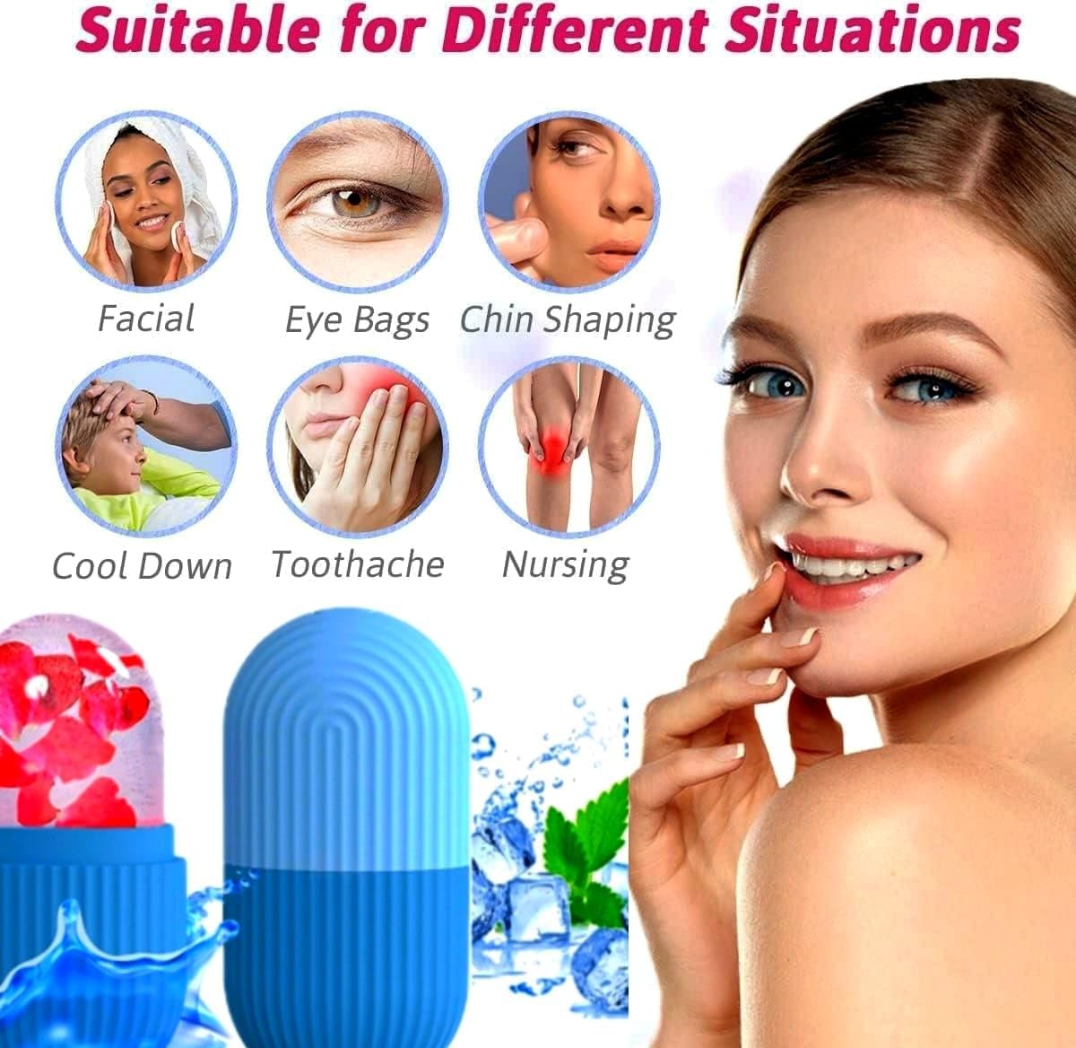 Picture of Ice Roller for Neck, Face & Eyes Massager, Face and Eye Puffiness - 1pcs