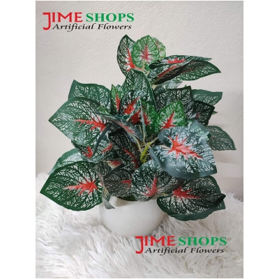 Picture of Artificial Patabahar tree leaves in plastic tob 11 inc, Artificial flower & Plants (Multicolor)