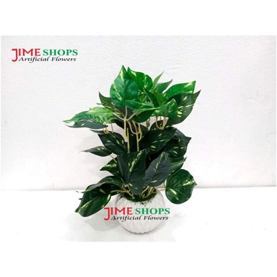 Picture of Artificial Patabahar tree leaves in plastic tob 11 inc, Artificial flower & Plants (PB T2)