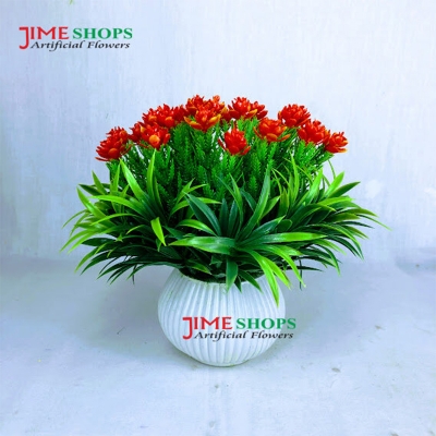 Picture of Artificial Flowers & plants in plastic vases --15-17 cm - Home Decoration Item, Jime shops Flowers (Red)