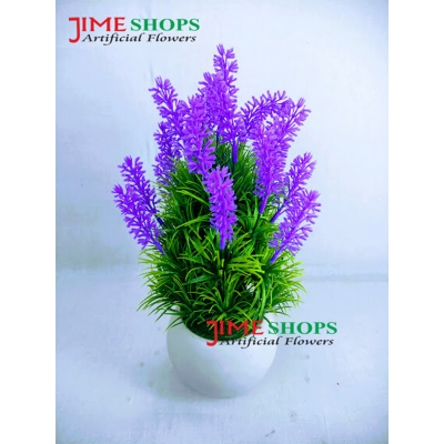 Picture of Artificial Table tob variety Flower With Green Leaves In Plastic Vases 11inc, Jime shops flowers & plants for home decoration (Green Violet Bonsai.)