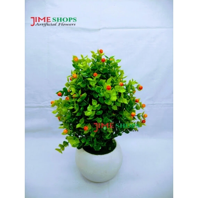 Picture of Artificial Table tob variety Flower With Green Leaves In Plastic Vases 11inc, Jime shops flowers & plants for home decoration (Violet Flower Bonsai)
