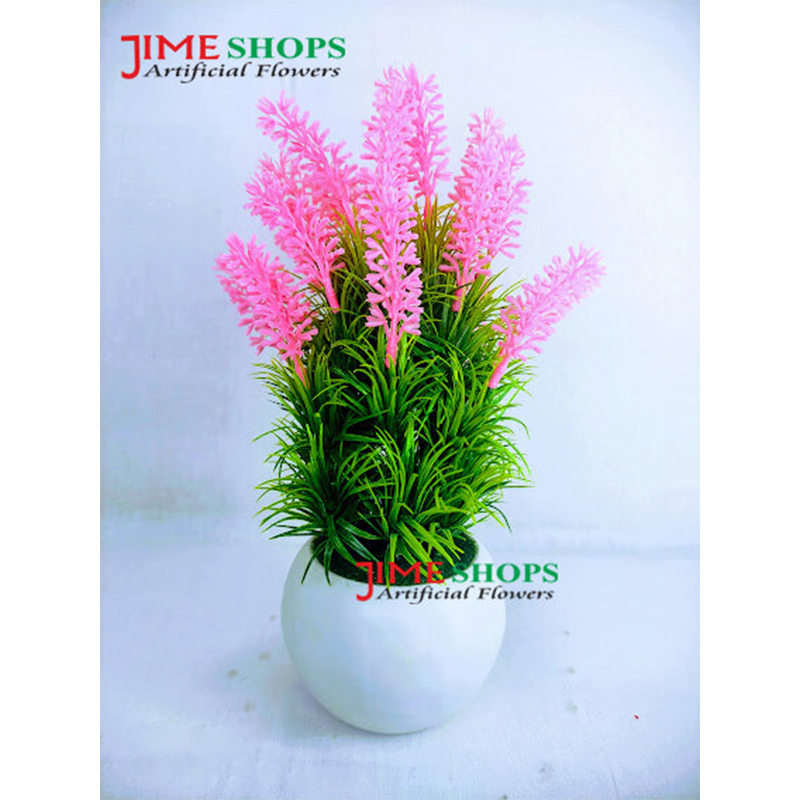 Picture of Artificial Table tob variety Flower With Green Leaves In Plastic Vases 11inc, Jime shops flowers & plants for home decoration (Pink Bonsai)