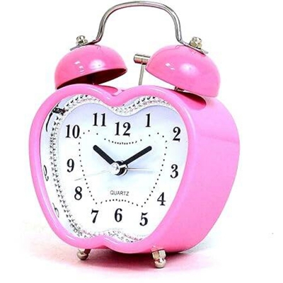 Picture of Double Bell Desk Table Alarm Clock - Clock - Wall Clock (pink)