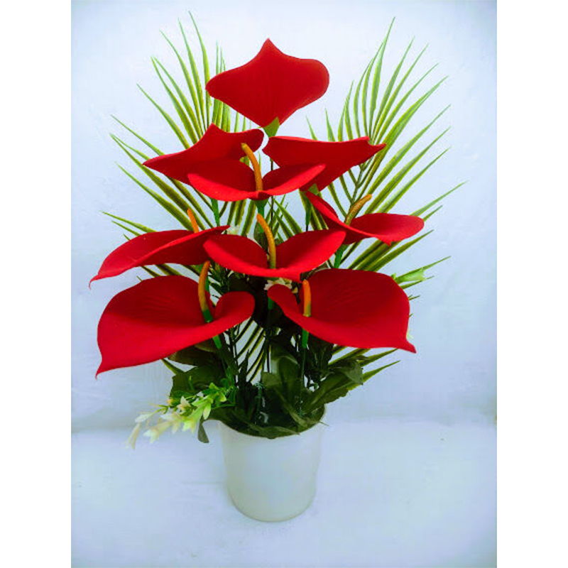 Picture of Artificial Flower & Plant 40 Cm, Multi Color Leaves Flower In Plastic Vases For Home Decorator - Home Decoration Item - artificial flower (9 Valvet Gallery)