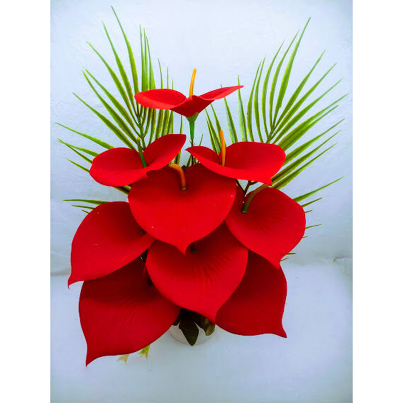 Picture of Artificial Flower & Plant 40 Cm, Multi Color Leaves Flower In Plastic Vases For Home Decorator - Home Decoration Item - artificial flower (9 Valvet Gallery)
