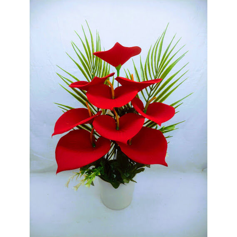 Picture of Artificial Flower & Plant 40 Cm, Multi Color Leaves Flower In Plastic Vases For Home Decorator - Home Decoration Item - artificial flower (9 Valvet Gallery)