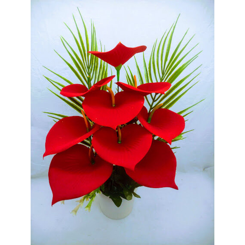 Picture of Artificial Flower & Plant 40 Cm, Multi Color Leaves Flower In Plastic Vases For Home Decorator - Home Decoration Item - artificial flower (9 Valvet Gallery)