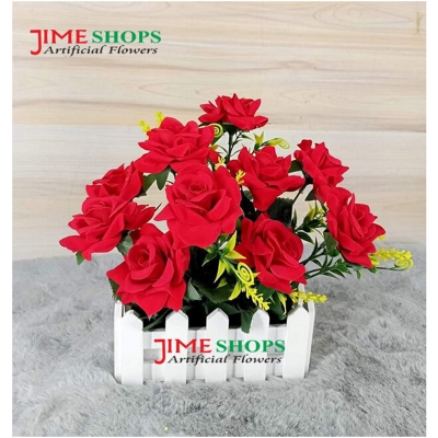 Picture of Artificial Flower & plant in wooden table vases, Jime shops flower collections (CT 2)