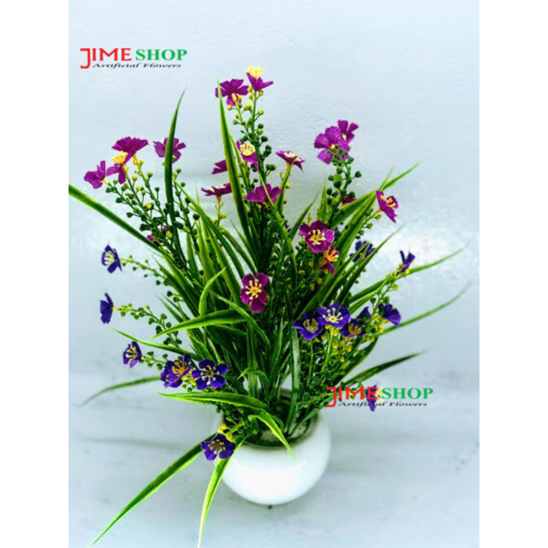 Picture of Artificial Wildflower & Plant 38Cm In Plastic Pot For Decoration - Home Decoration Item (Multicolor)