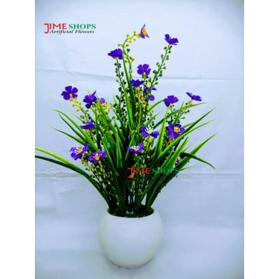 Picture of Artificial Wildflower & Plant 38Cm In Plastic Pot For Decoration - Home Decoration Item (Plastic Tob Violet)
