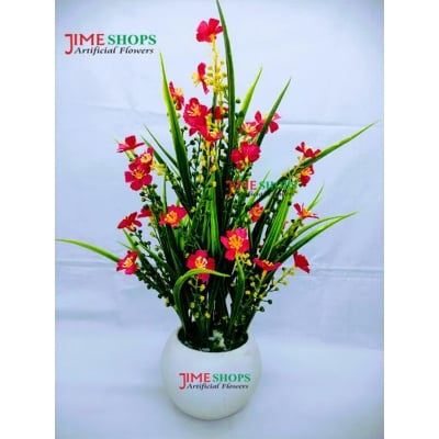 Picture of Artificial Wildflower & Plant 38Cm In Plastic Pot For Decoration - Home Decoration Item (Plastic Tob Magenta)